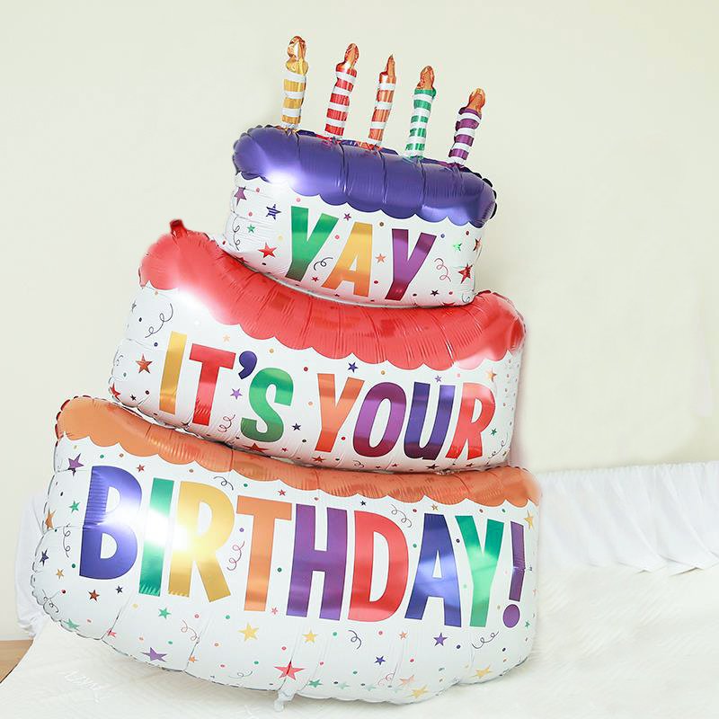 Hot Sale Happy Birthday Cake Balloons Color Candle Balloons for Kid Birthday Party Gift Decoration Balloon