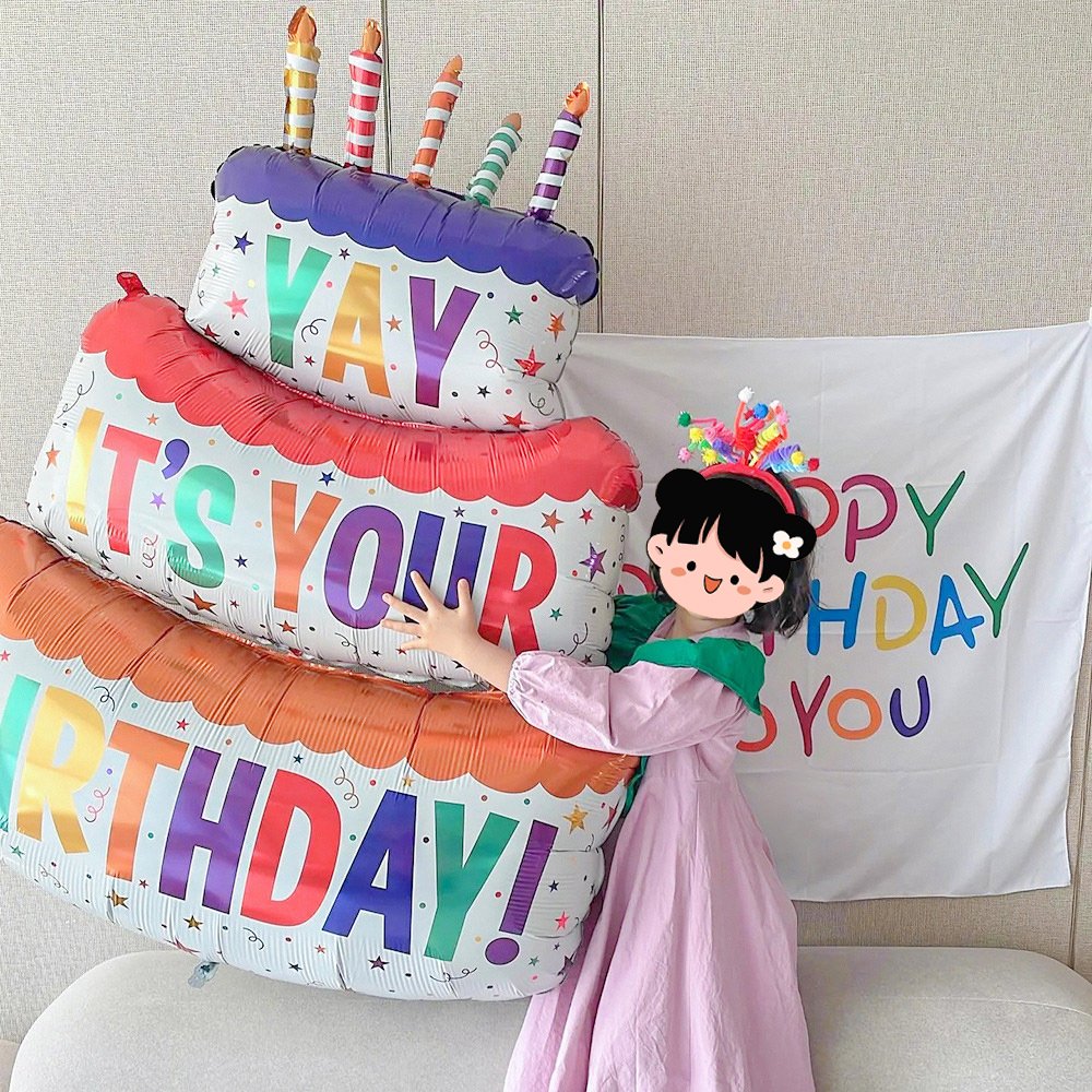 Hot Sale Happy Birthday Cake Balloons Color Candle Balloons for Kid Birthday Party Gift Decoration Balloon