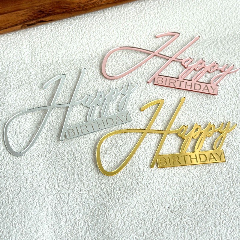 Cake decorating supplies Happy Birthday and Anniversary Dsic Acrylic Cake Topper cake decoration Supplier