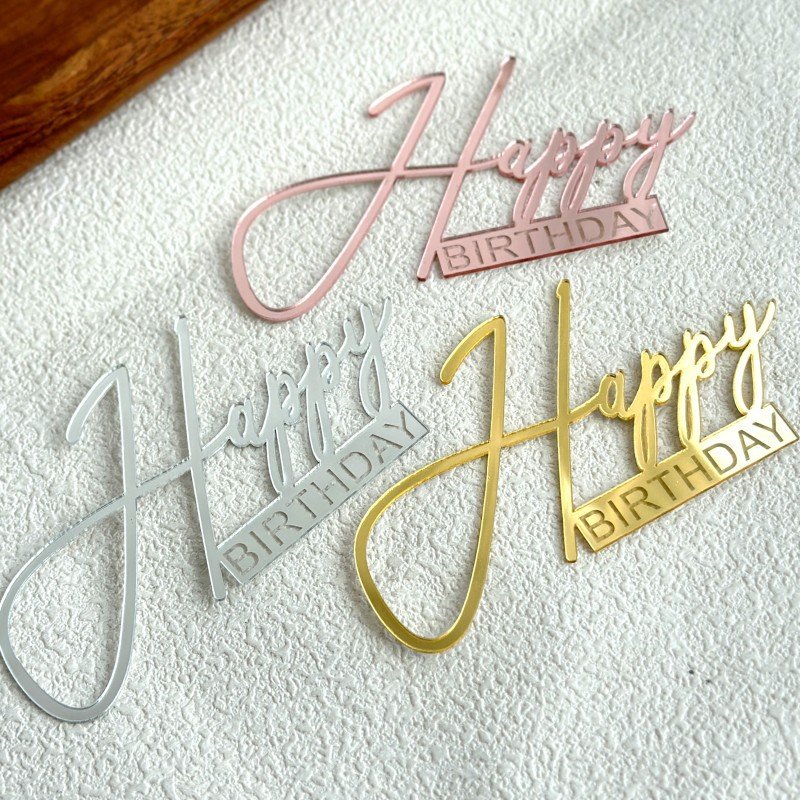 Cake decorating supplies Happy Birthday and Anniversary Dsic Acrylic Cake Topper cake decoration Supplier