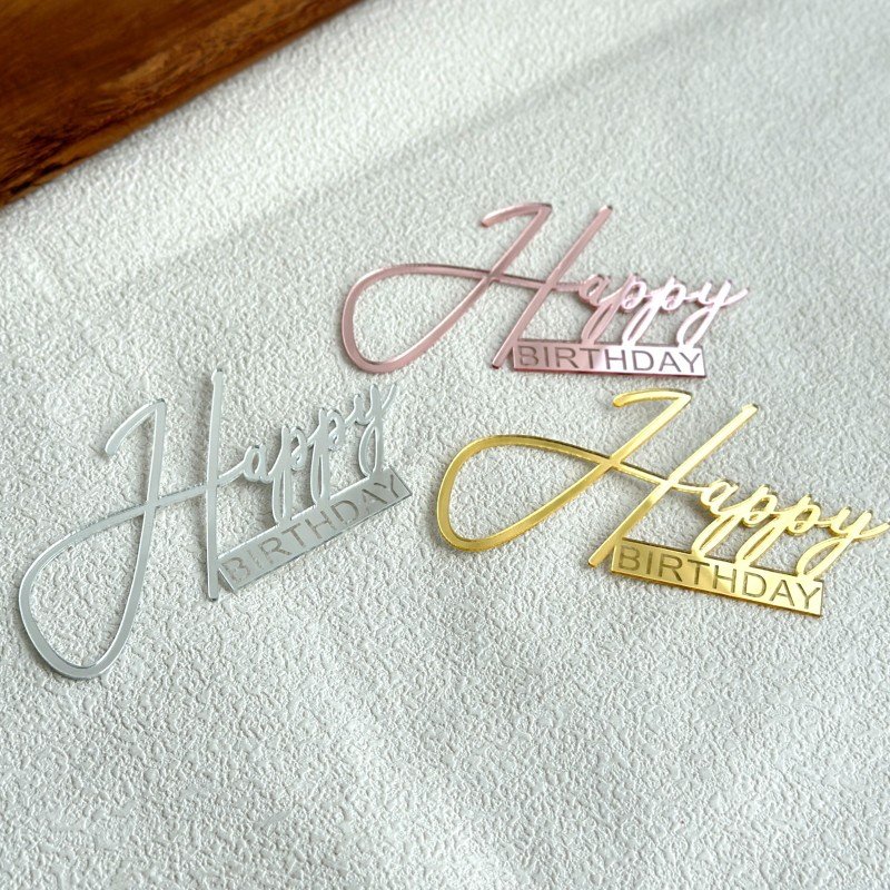 Cake decorating supplies Happy Birthday and Anniversary Dsic Acrylic Cake Topper cake decoration Supplier