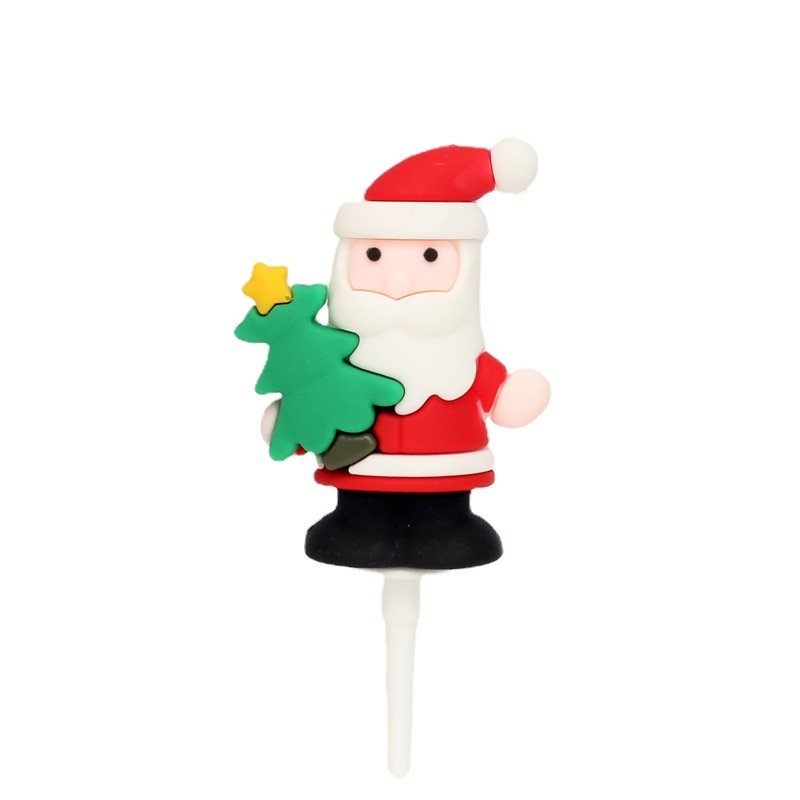 Christmas Cake Decoration PVC Santa Snowman Cake Topper Christmas Tree Deer Festival Baking Accessory Cake Decorating Supplies