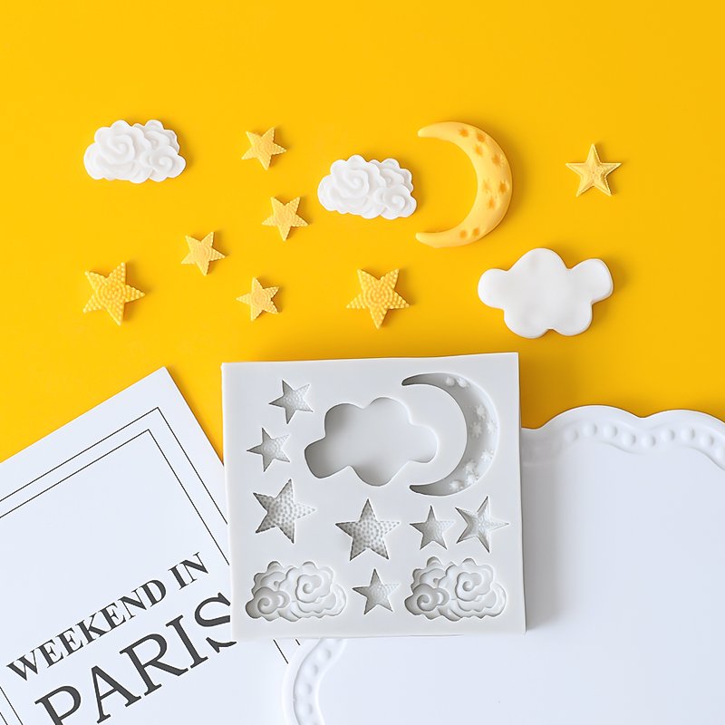 Star Moon silicone mold Cake decoration stamp board Silica gel mold tools fondant mould