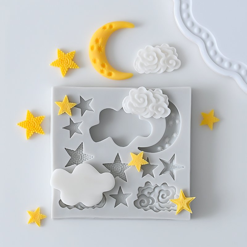 Star Moon silicone mold Cake decoration stamp board Silica gel mold tools fondant mould
