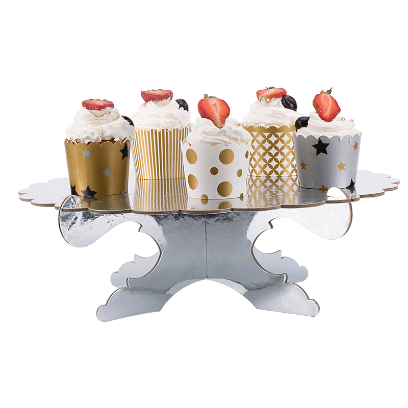 Paper Gold Cake Stand Three Layers Folding Cupcake Dessert Candy Cookies Holder Rack Kids Birthday Party Supplies