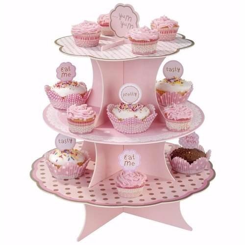 Paper Gold Cake Stand Three Layers Folding Cupcake Dessert Candy Cookies Holder Rack Kids Birthday Party Supplies