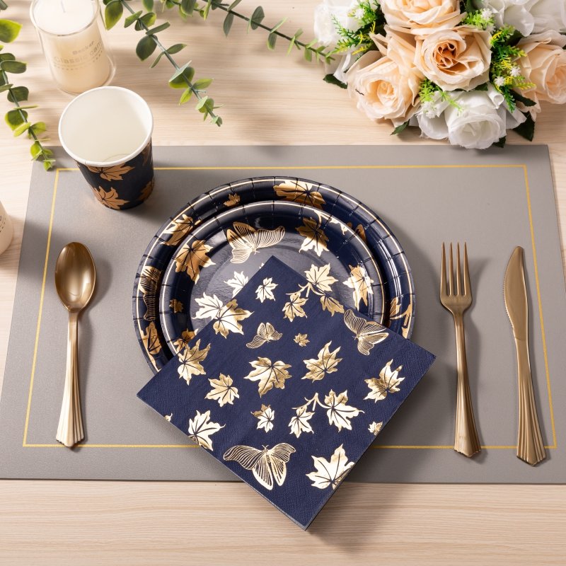 Decoration Cutlery Round Disposable Paper Plate Cake Dish Cutlery paper Tray Restaurant Paper Plate