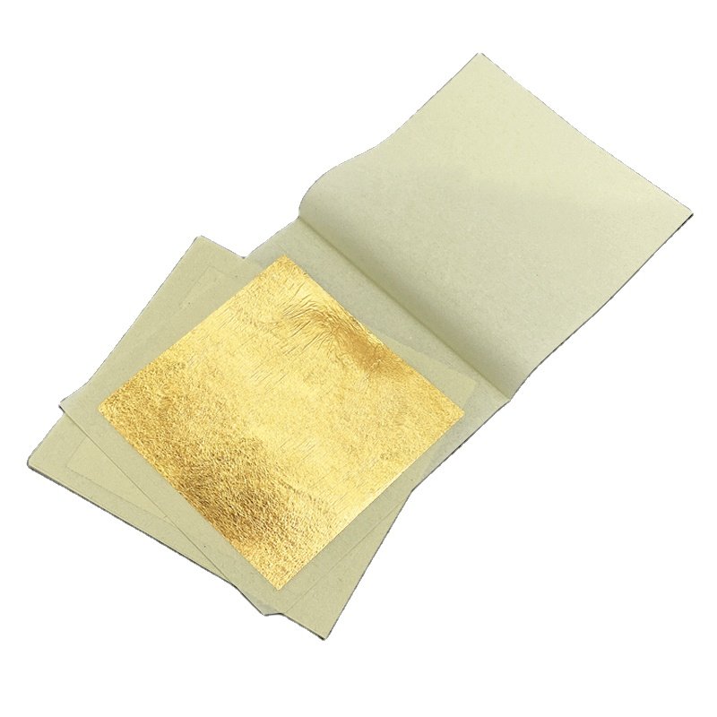 Wholesale 4.3*4.3cm 24K Edible Gold Leaf Sheet For food,Cakes,chocolate,and dessert Decoration