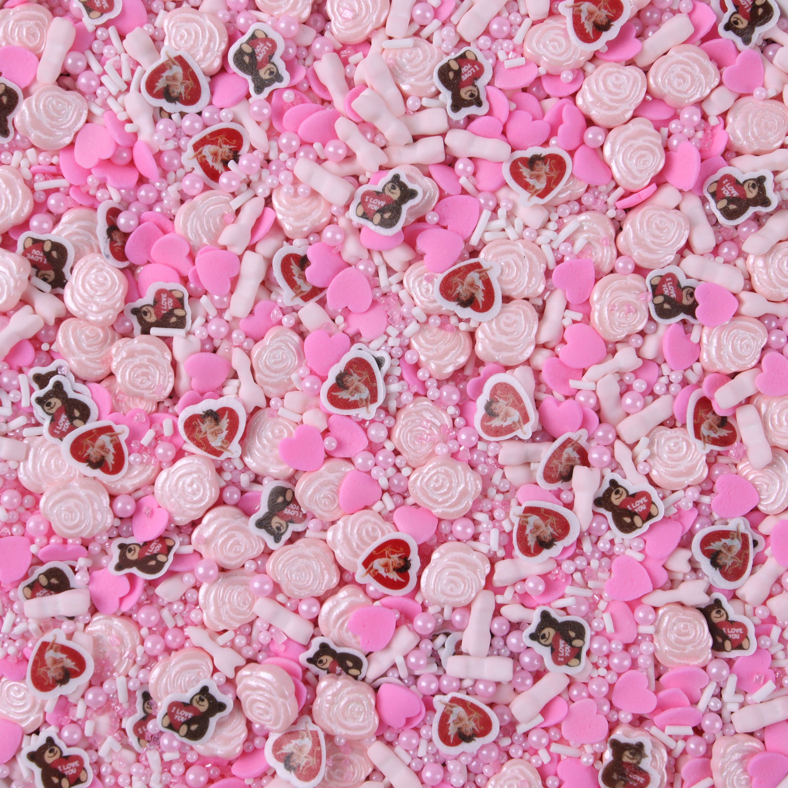 Lovebakery Rose Cake Sprinkles Wholesale Printed Edible Paper Sprinkles Cake Decoration for Valentine's day Cake Decoration