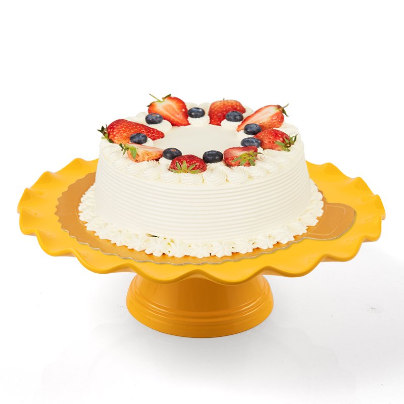 Custom Logo Melamine Cake Stand With Full Color Interior And Exterior Decal In Cool Assorted Colors