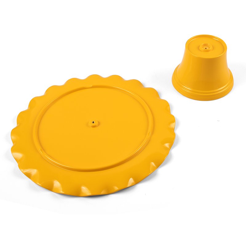 Custom Logo Melamine Cake Stand With Full Color Interior And Exterior Decal In Cool Assorted Colors