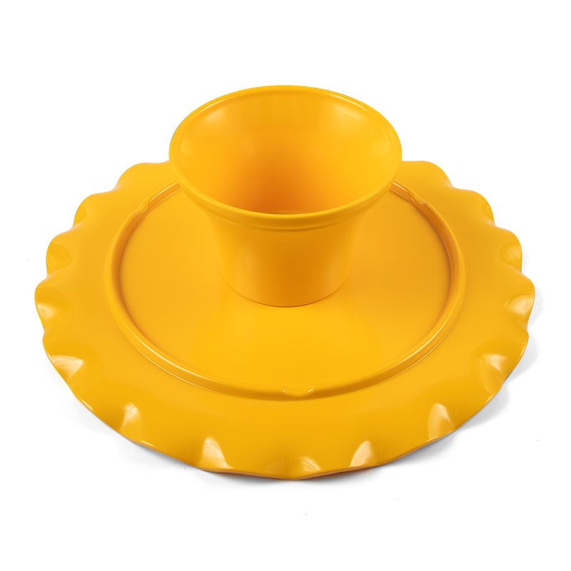 Custom Logo Melamine Cake Stand With Full Color Interior And Exterior Decal In Cool Assorted Colors