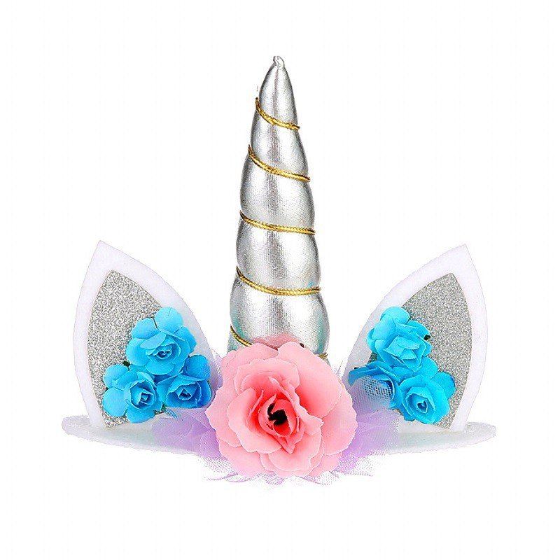 Unicorn Cake Topper Kit Birthday Decorations with Eyelashes Reusable Gold Horn and Wings Unicorn Party Supplies for Party