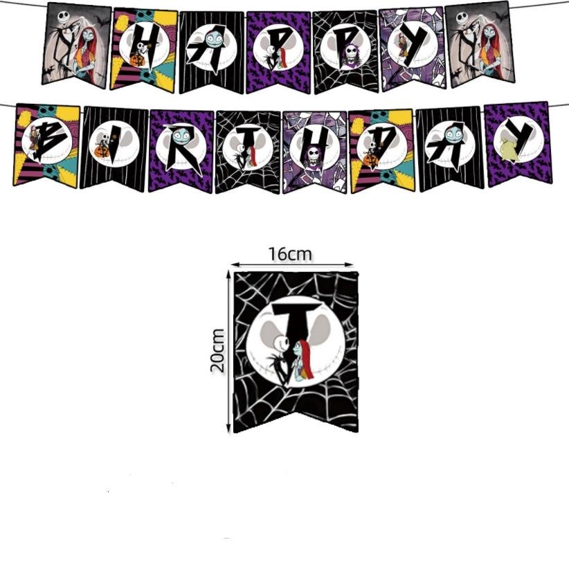 Start Party Nightmare Before Christmas Jack Sally Party Decoration Balloon Cake Topper Cupcake Topper Party Holiday Supplies