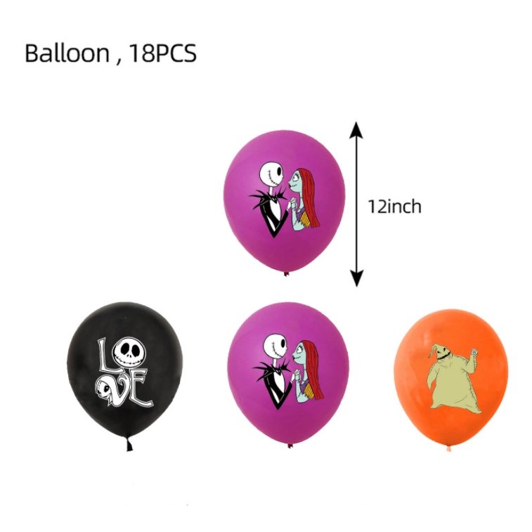 Start Party Nightmare Before Christmas Jack Sally Party Decoration Balloon Cake Topper Cupcake Topper Party Holiday Supplies