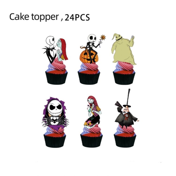 Start Party Nightmare Before Christmas Jack Sally Party Decoration Balloon Cake Topper Cupcake Topper Party Holiday Supplies