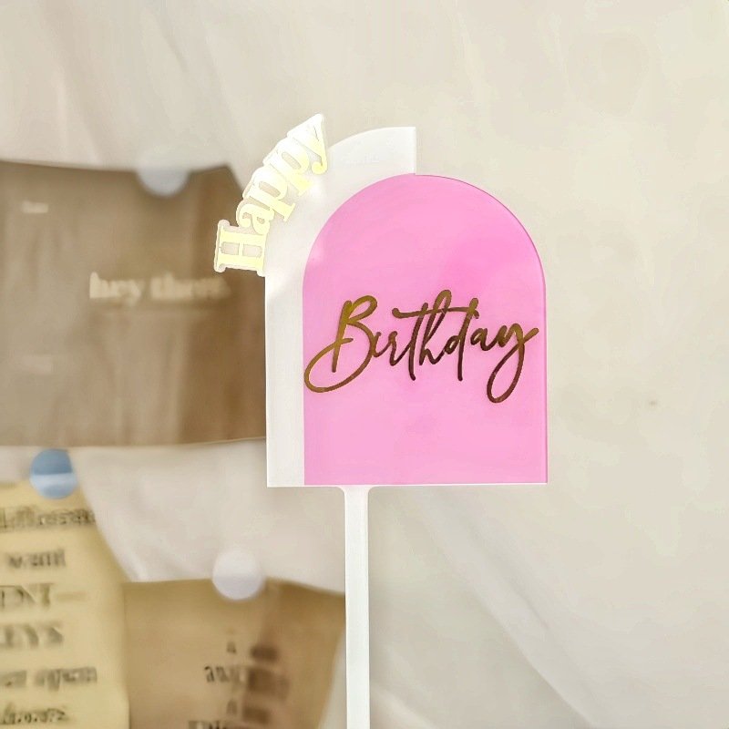 Black Gold Acrylic Cake Decorating Topper Happy Birthday to You Oh Baby Cake Plugin Birthday Babyshower Party Cake Accessories