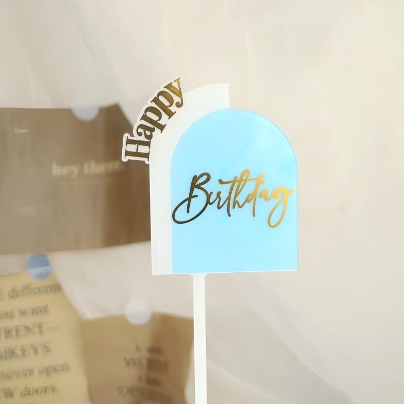 Black Gold Acrylic Cake Decorating Topper Happy Birthday to You Oh Baby Cake Plugin Birthday Babyshower Party Cake Accessories