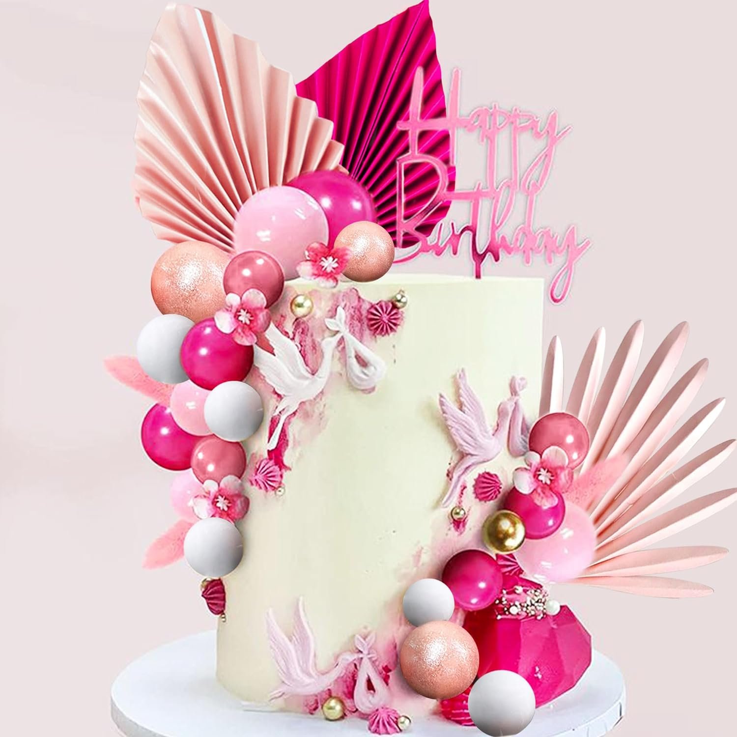 Balls Cake Decoration Palm Leaves Cake Decoration Bohemian Boho Cake Decoration Boho Party Supplies
