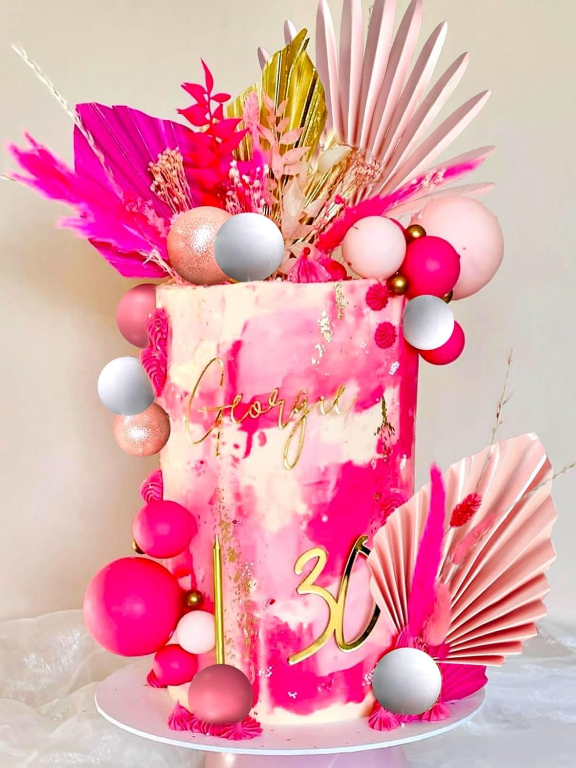 Balls Cake Decoration Palm Leaves Cake Decoration Bohemian Boho Cake Decoration Boho Party Supplies