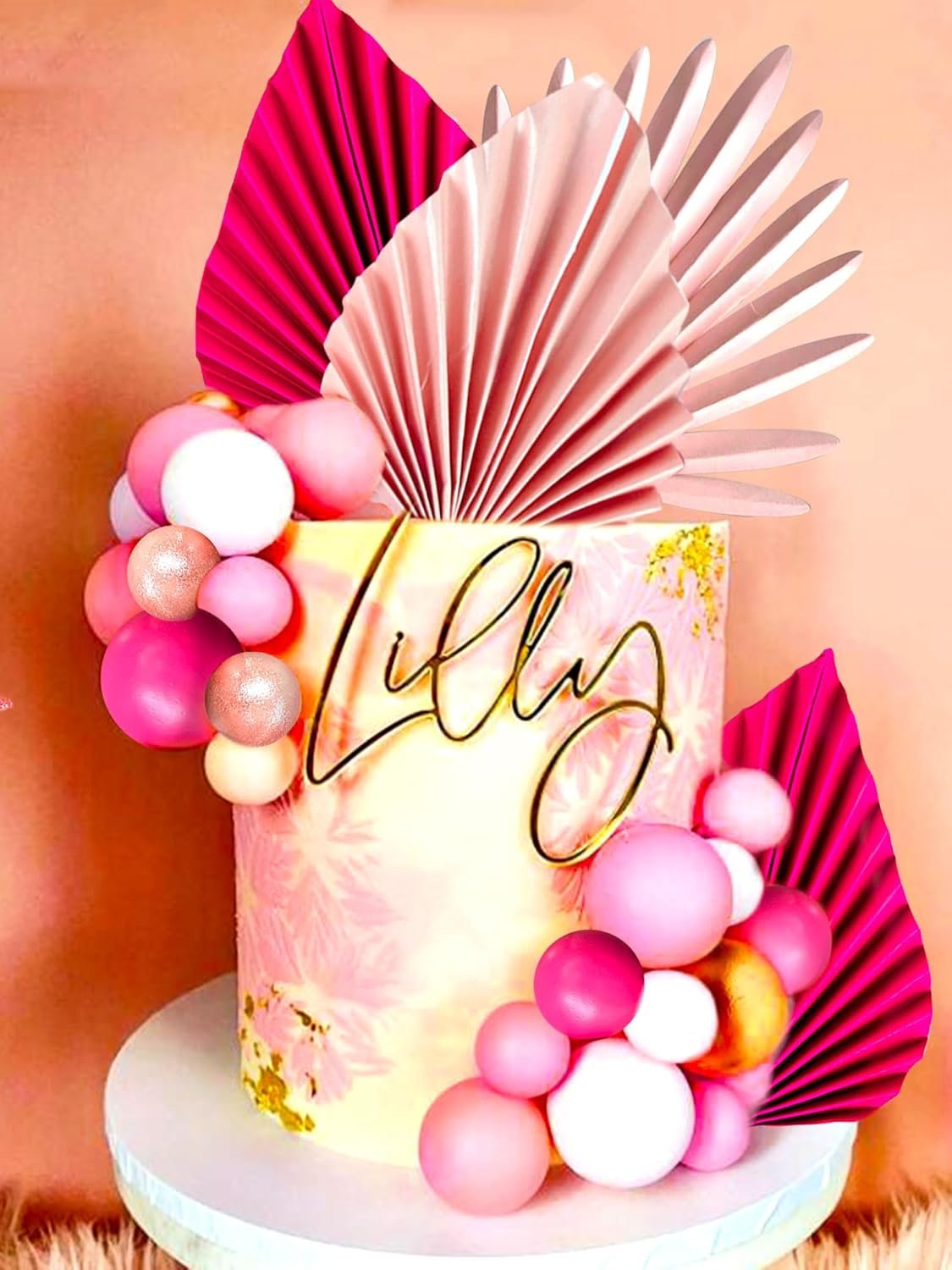 Balls Cake Decoration Palm Leaves Cake Decoration Bohemian Boho Cake Decoration Boho Party Supplies