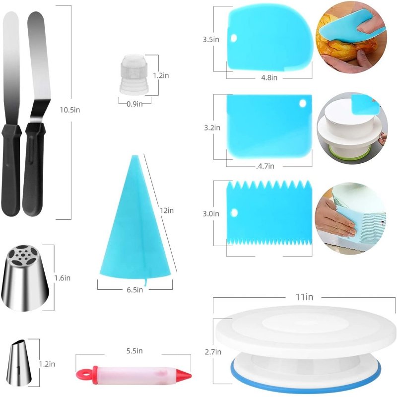 173pcs Wholesale rotating cake decorating supplies kit baking tool cake stand turntable equipment cake making tools set