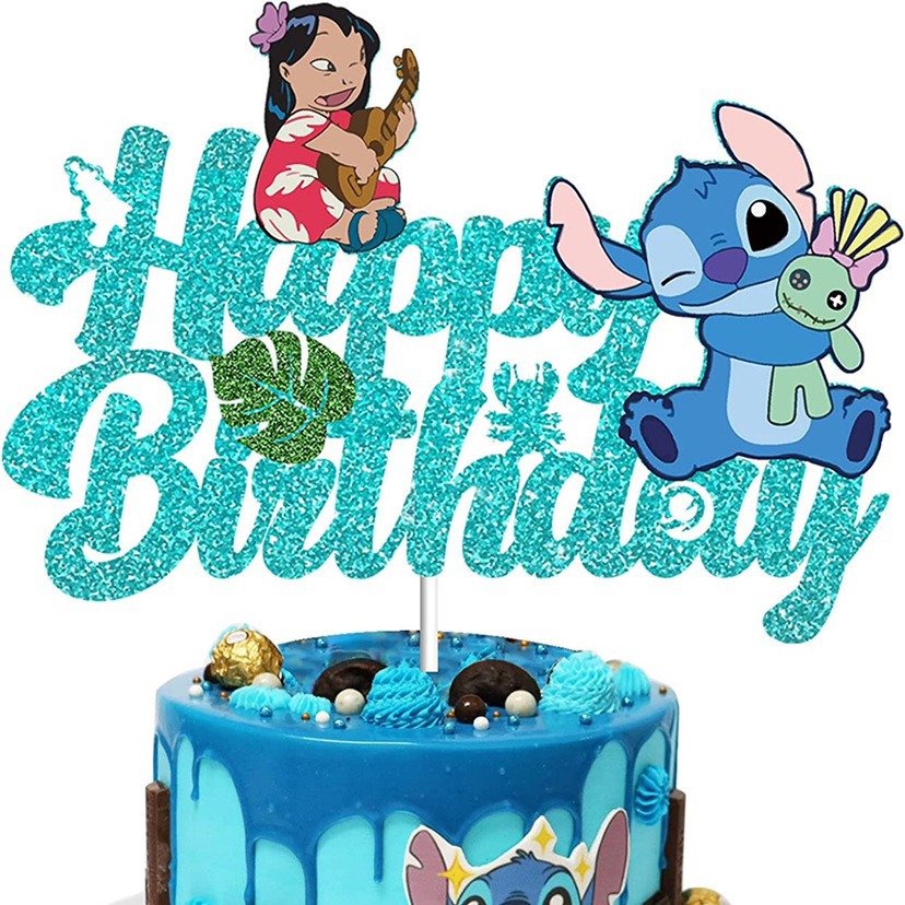 cake decorating supplies glitter paper Cake Topper for Children's Party Cupcake Toppers with Happy Birthday Cake Decorations