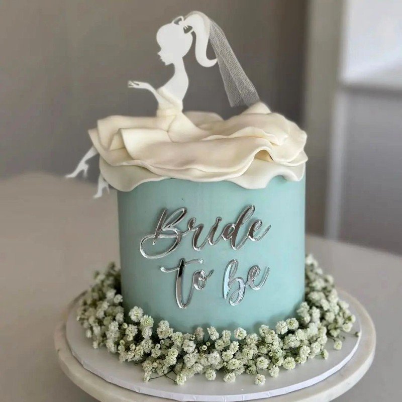 New Innovation Acrylic Cake Decorating Supplies Bride to be Side Acrylic Cake Decoration Bride and Groom Cake Topper for Wedding
