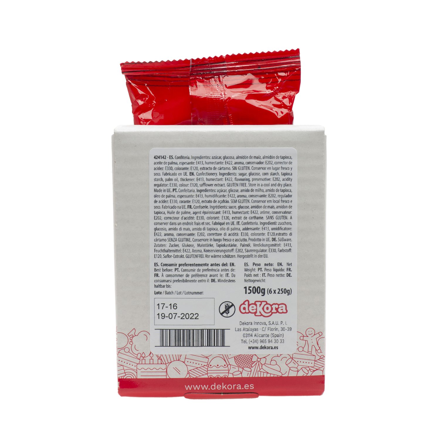 Dekora Brand Display Of 6 250G Edible Brown Sugar Paste Fondant Perfect For Cake Decorating