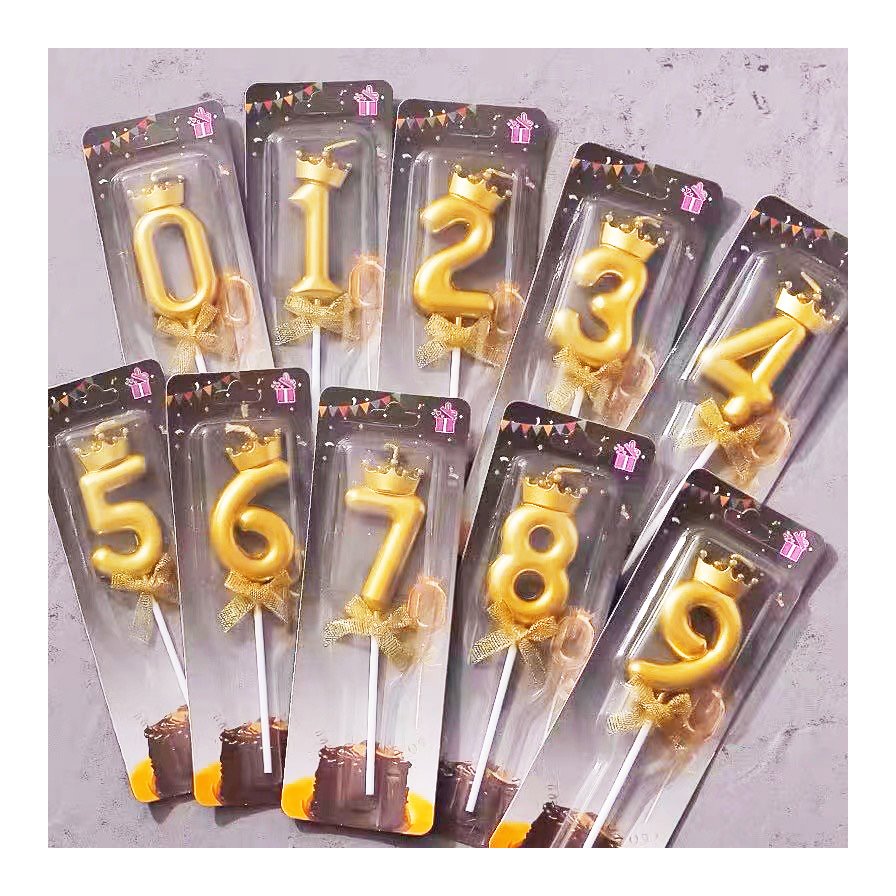 Wholesale Festival Celebration Children Adult Creative Party Decoration Gold Number Cake Birthday Candles