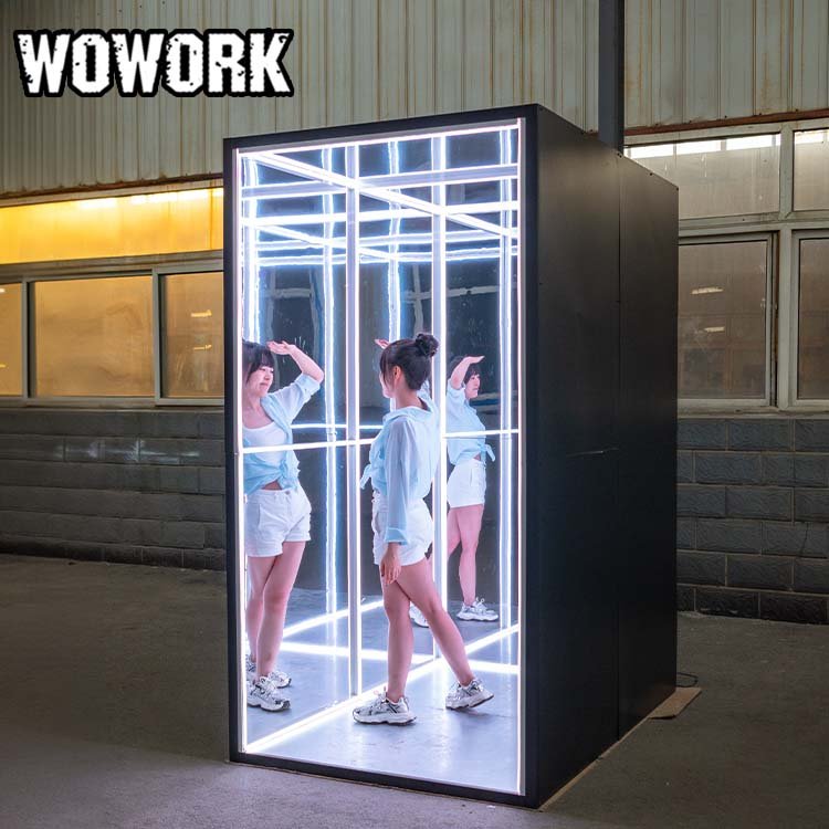 WOWORK customized RGB Front panel party decoration detachable metal magazine photo booth neon arch backdrop for event supplies