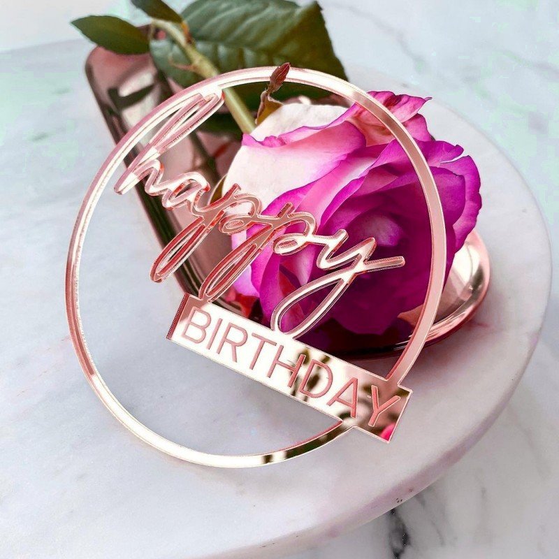 Birthday cake decorating Rose Gold Color Acrylic Kids Party Baby Shower Gift Dessert Decoration cake toppers