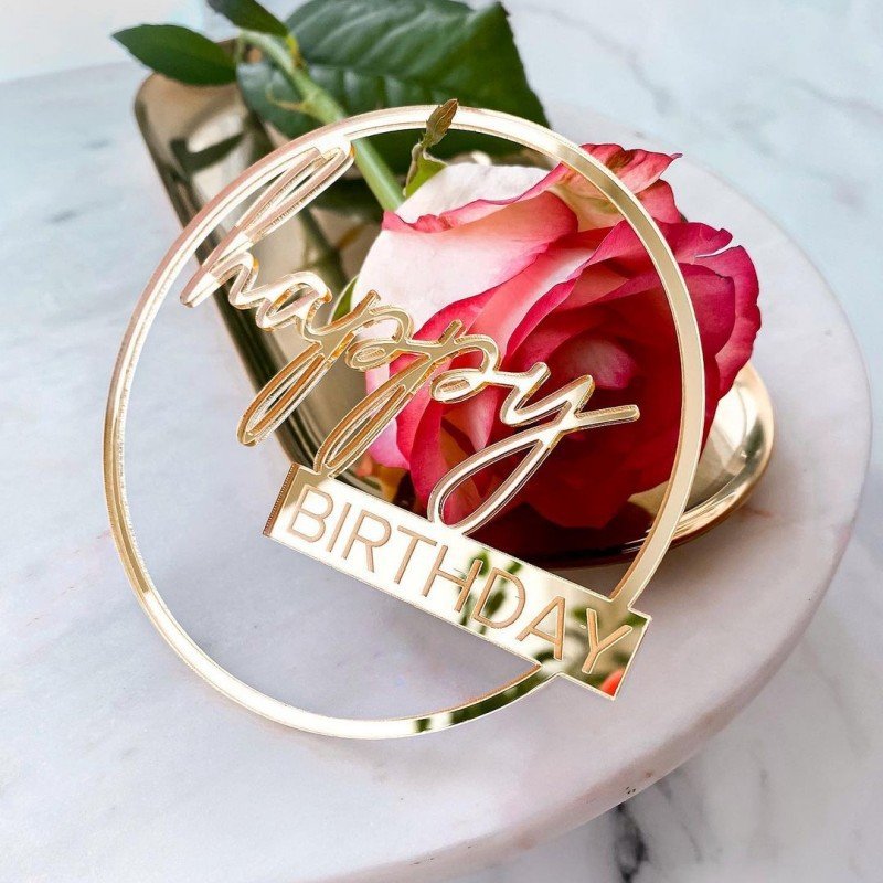 Birthday cake decorating Rose Gold Color Acrylic Kids Party Baby Shower Gift Dessert Decoration cake toppers