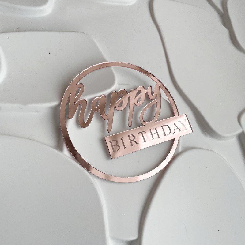 Birthday cake decorating Rose Gold Color Acrylic Kids Party Baby Shower Gift Dessert Decoration cake toppers
