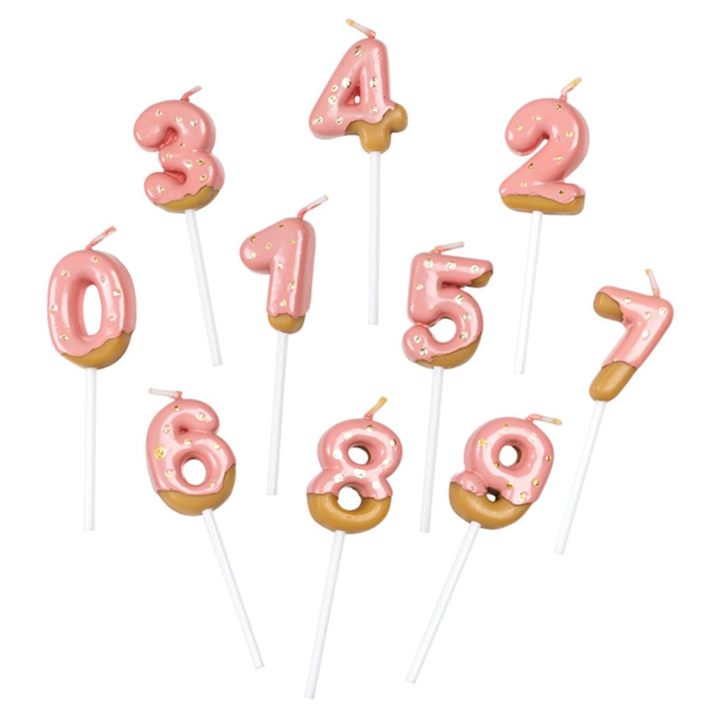 Sweet Chocolate Biscuits For Cake Topper Digital Candles 0-9 Number Wishing Gradient Party Dessert Table Dress Up numeral candle