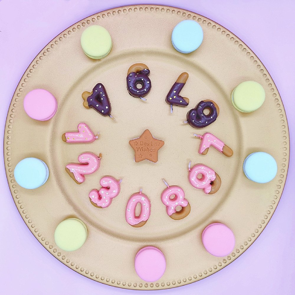 Sweet Chocolate Biscuits For Cake Topper Digital Candles 0-9 Number Wishing Gradient Party Dessert Table Dress Up numeral candle