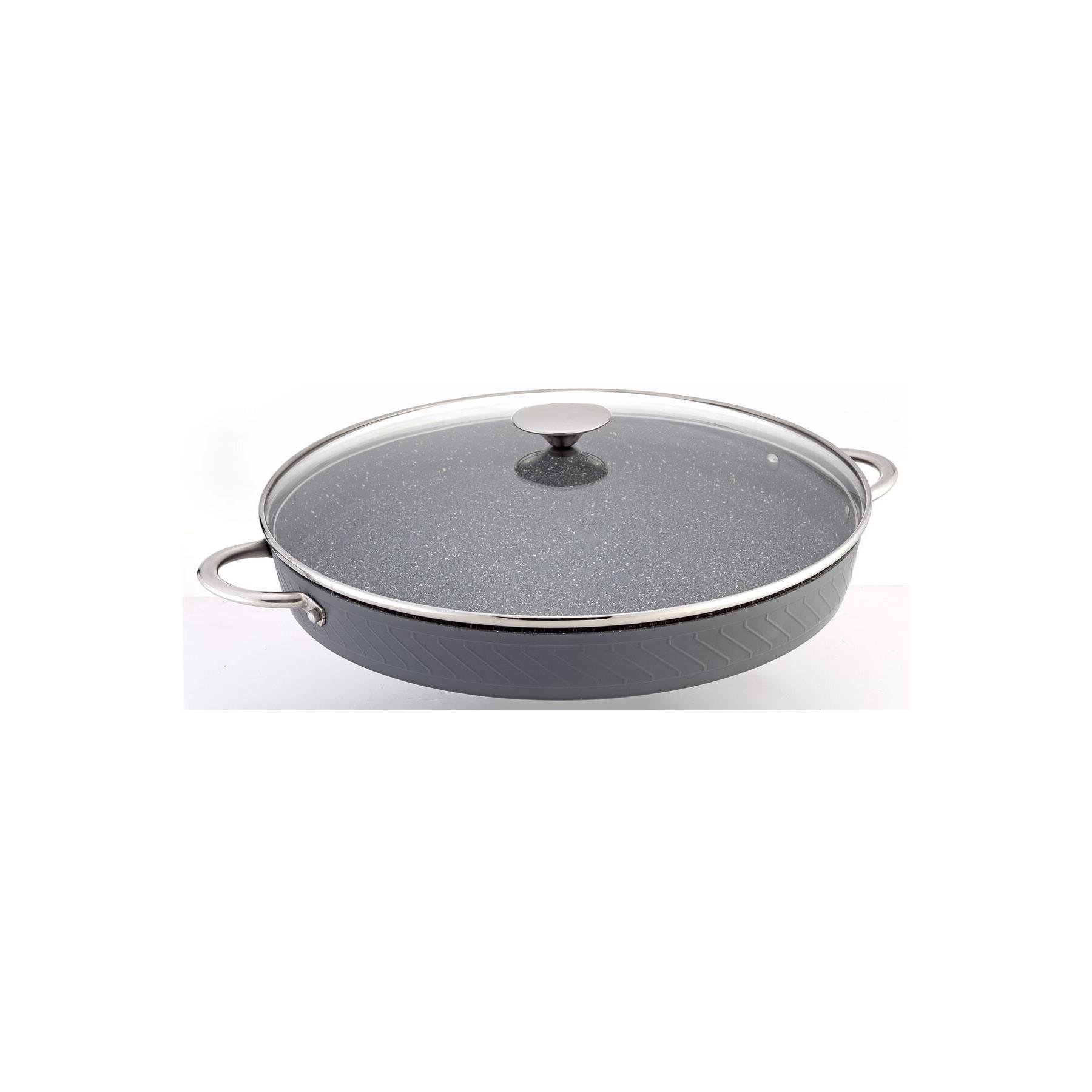 Pro Plus 34cm Granite Straight Oven Tray Glass Lid Pipe Handle Metal Silicone Baking Tray Stand Installation Baking Pizza Cake