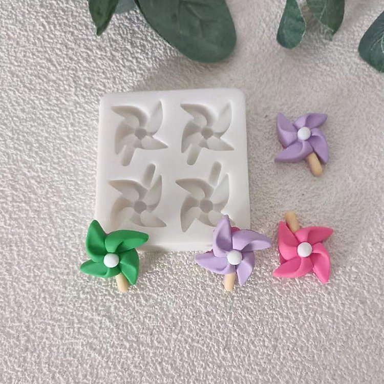 YS Custom DIY Windmill Design Silicone Cake Mold Decorating Tool Fondant Candle Plaster Mold Sugarcraft Kitchen Supplies Bakewar