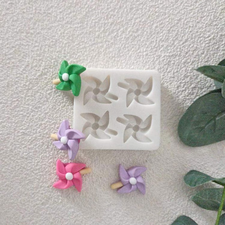 YS Custom DIY Windmill Design Silicone Cake Mold Decorating Tool Fondant Candle Plaster Mold Sugarcraft Kitchen Supplies Bakewar