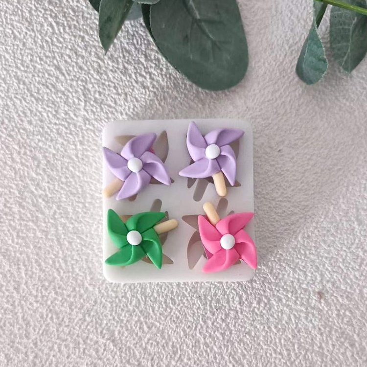YS Custom DIY Windmill Design Silicone Cake Mold Decorating Tool Fondant Candle Plaster Mold Sugarcraft Kitchen Supplies Bakewar