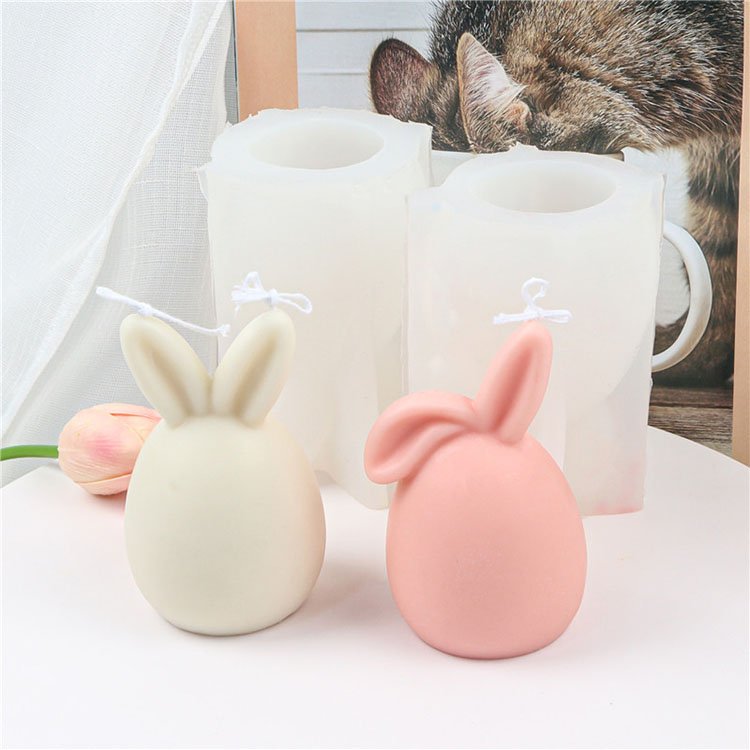 YS DIY Cute Easter Egg Bunny Candle Silicone Mold Handmade Desktop Decoration Gypsum Aromatherapy Silicone Plaster Mould Tools