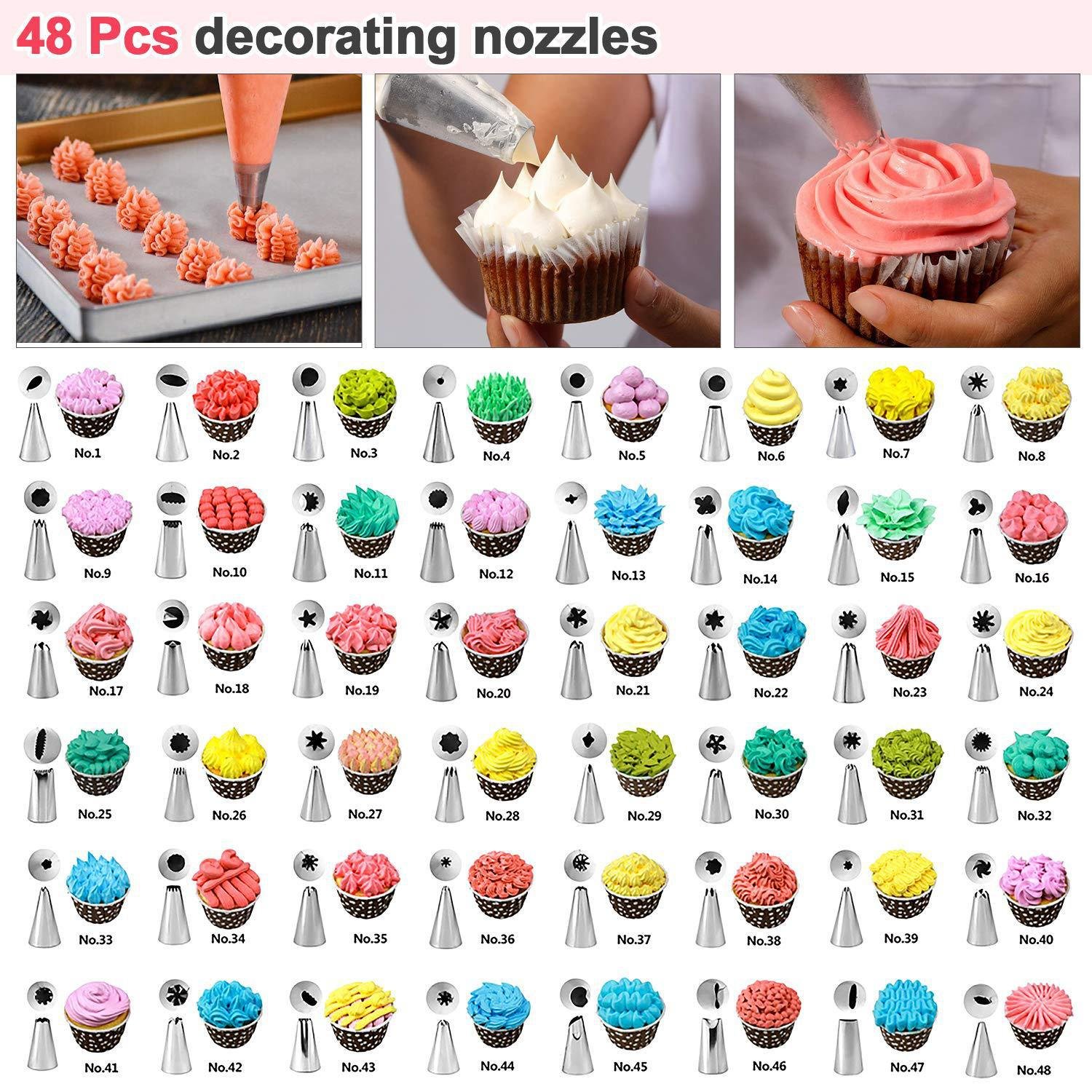 69 pcs pastry Bags Icing Tips Piping Bags Tips Frosting Piping Kit Cake Decorating Supplies
