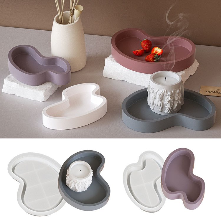 YS Irregular Tray Plaster Silicone Mold DIY Jewelry Storage Box Resin Mould Coaster Saucer Concrete Cement Molds Home Decoration