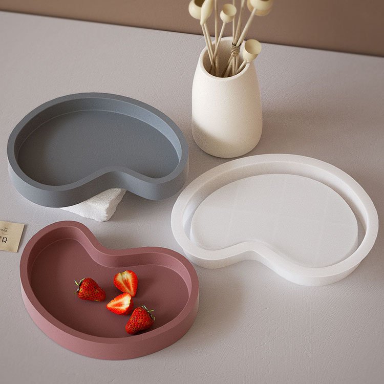 YS Irregular Tray Plaster Silicone Mold DIY Jewelry Storage Box Resin Mould Coaster Saucer Concrete Cement Molds Home Decoration
