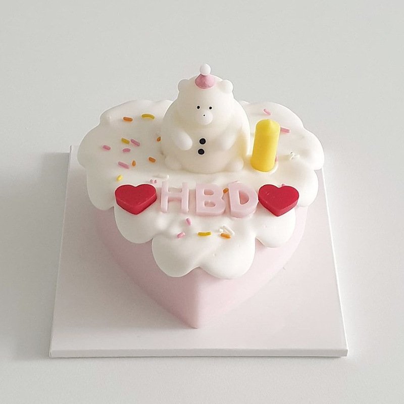 Early Riser Cute Little Bear Silicone Candle Mold Cake Decorating Supplies Soap Mold Plaster Home Decor Resin Molds