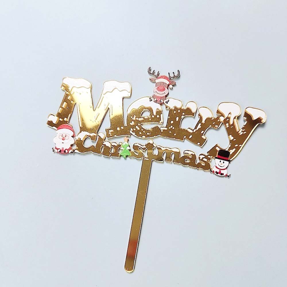 Santa Acrylic Cake Topper Decor Toppers for Happy New Year Xmas Merry Christmas Party Cakes Decoration