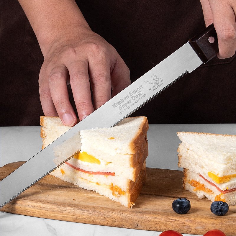 Hot Selling wooden handle cake decorating kits bread knife pastry tools for baking Stainless Steel cake knife Baking tools