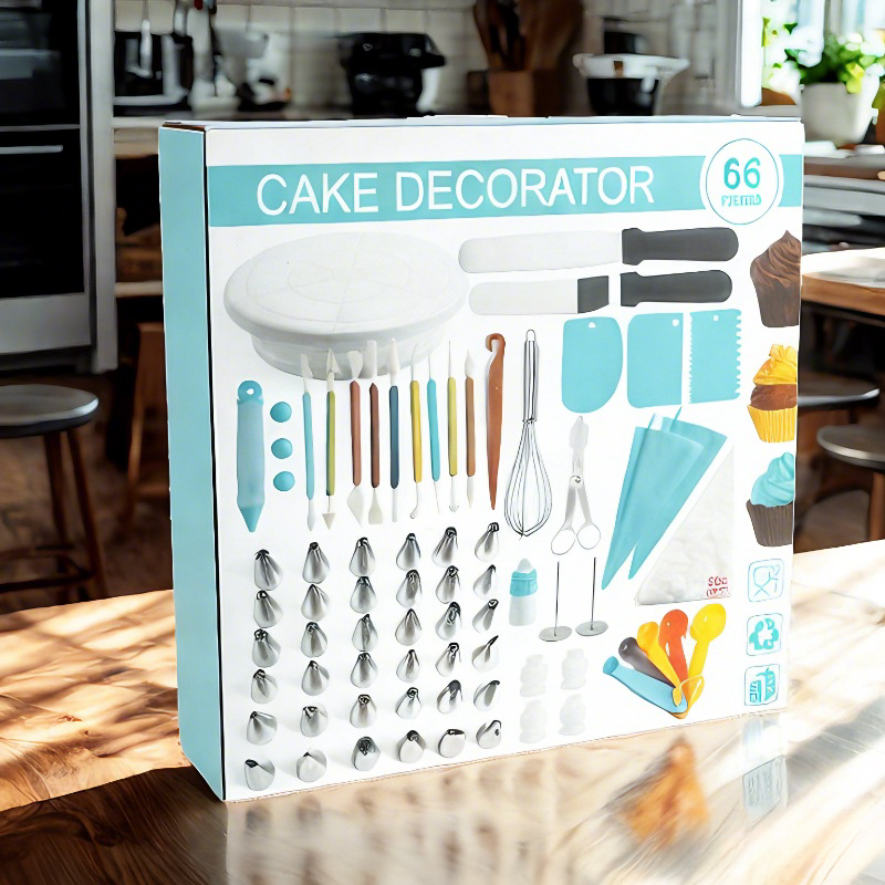Cake decoration supplies baking set suitable for beginners rotating turntable with cake turntable stand Russian tubular tip set