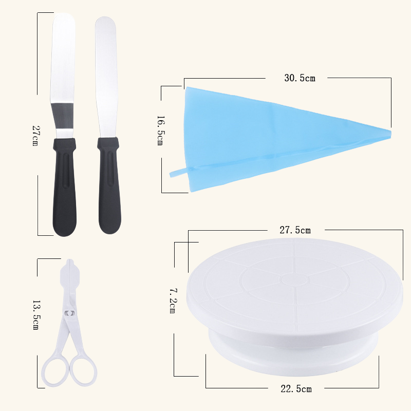 Cake decoration supplies baking set suitable for beginners rotating turntable with cake turntable stand Russian tubular tip set