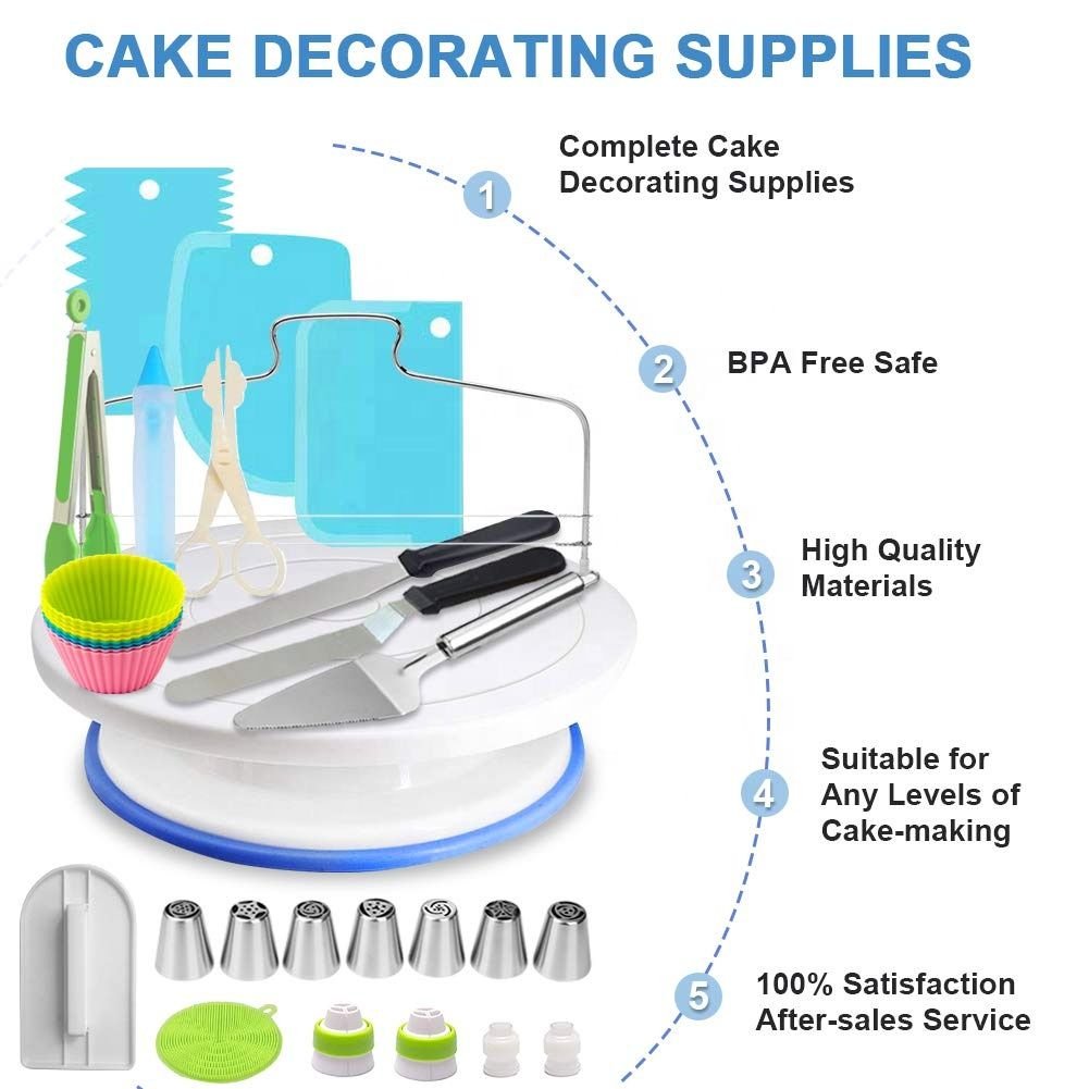 Hot Sale 243 pcs Cake Decorating tools Cake Decorating Supplies Cake rotating turntable Supplies